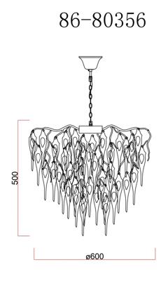Потолочный светильник Garda Decor 86-80356 Люстра Карамель (Caramella) d65 см, металл цвет золото арт. 86-80356
