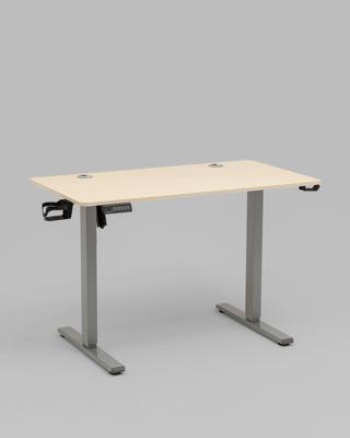 Компьютерный стол Stool Group Стол с регулировкой высоты 1 мотор память 3 уровня высоты серый, столешница 110х60 см светлое дерево арт. УТ000042295