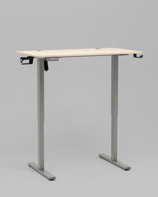 Компьютерный стол Stool Group Стол с регулировкой высоты 1 мотор память 3 уровня высоты серый, столешница 110х60 см светлое дерево арт. УТ000042295
