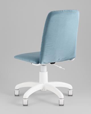 Офисное кресло Stool Group Кресло офисное Кристенсен велюр пыльно-синий пластик белый арт. УТ000042978