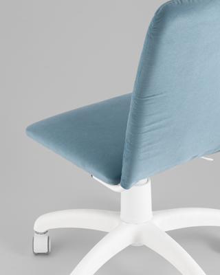 Офисное кресло Stool Group Кресло офисное Кристенсен велюр пыльно-синий пластик белый арт. УТ000042978