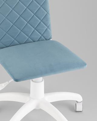Офисное кресло Stool Group Кресло офисное Кристенсен велюр пыльно-синий пластик белый арт. УТ000042978