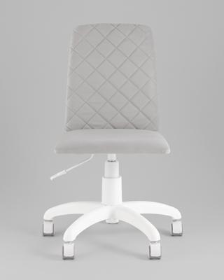Офисное кресло Stool Group Кресло офисное Кристенсен велюр светло-серый пластик белый арт. УТ000042976