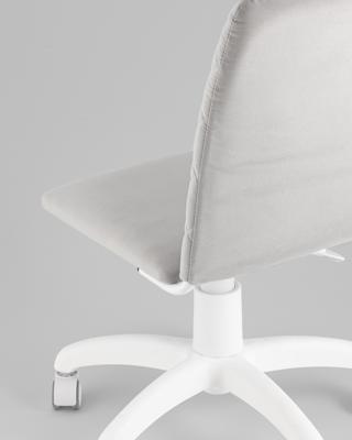 Офисное кресло Stool Group Кресло офисное Кристенсен велюр светло-серый пластик белый арт. УТ000042976