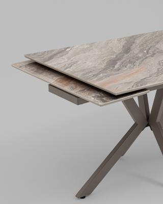 Стол Stool Group Стол Marmer 120-180/80/76, столешница МДФ16/керамика Venetian Br.Lt, подстолье металл латте (двойной артикул) арт. УТ000043044