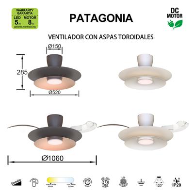 Вентилятор  Mantra 9520 Люстра потолочная-вентилятор PATAGONIA арт. 507495