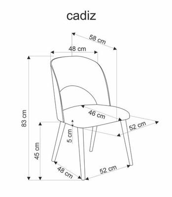 Стул Halmar Стул HALMAR CADIZ серый/дуб натуральный арт. V-PL-CADIZ-NATURALNY/POPIEL