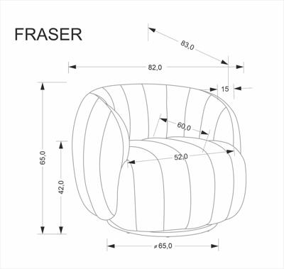 Кресло Halmar Кресло HALMAR FRASER темно-бежевый арт. V-CH-FRASER-FOT-C.BEZOWY