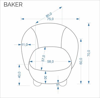 Кресло Halmar Кресло HALMAR BAKER бежевый/натуральный арт. V-CH-BAKER-FOT-BEZOWY