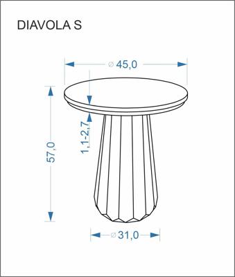 Стол журнальный Halmar Стол журнальный HALMAR DIAVOLA S травертин/орех 45/57 арт. V-CH-DIAVOLA_S-LAW