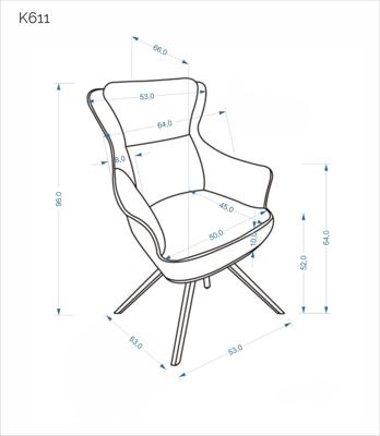 Стул Halmar Стул HALMAR K611 коричневый/черный, поворотный арт. V-CH-K/611-KR-BRAZOWY