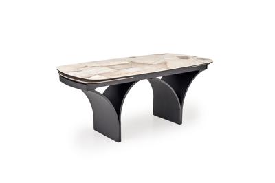 Стол Halmar Стол обеденный HALMAR ALTER бежевый мрамор/черный 180-260/90 арт. V-CH-ALTER-ST-BEZOWY