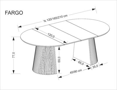 Стол Halmar Стол обеденный HALMAR FARGO натуральный 120-210/120 арт. V-CH-FARGO-ST-NATURALNY