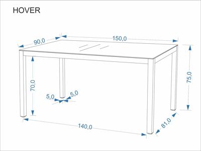 Стол Halmar Стол обеденный HALMAR HOVER бежевый/капучино 150/90 арт. V-CH-HOVER-ST-BEZOWY
