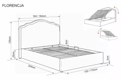 Кровать Signal Кровать SIGNAL FLORENCJA Raven 24 бежевый 160/200 арт. FLORENCJARA160BE