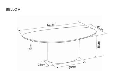 Стол журнальный Signal Стол журнальный SIGNAL BELLO A Ceramic черный Vulcano/медный 140/80 арт. BELLOACMI140