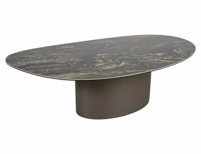 Стол журнальный Signal Стол журнальный SIGNAL BELLO B Ceramic белый Nature Claud/медный 75/50 арт. BELLOBBIMI75