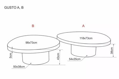 Стол журнальный Signal Стол журнальный SIGNAL GUSTO B Ceramic коричневый Patagonia/медный 98/73 арт. GUSTOBBRMI98