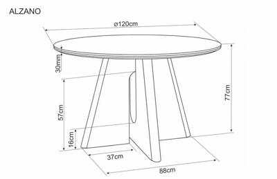 Стол Signal Стол обеденный SIGNAL ALZANO Ceramic белый Pandoro/орех 120 арт. ALZANOBORFI120