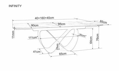 Стол Signal Стол обеденный SIGNAL INFINITY Ceramic бежевый травертин/кашемир 160-240/95 арт. INFINITYBEK160