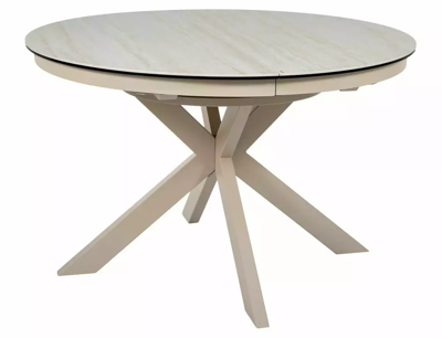 Стол Signal Стол обеденный SIGNAL PORTO Ceramic бежевый травертин/кашемир 120-160/120 арт. PORTOBEK120