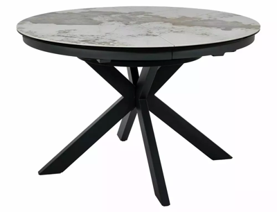 Стол Signal Стол обеденный SIGNAL PORTO Ceramic белый Pandoro/черный 120-160/120 арт. PORTOBEC120