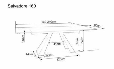 Стол Signal Стол обеденный SIGNAL SALVADORE Ceramic бежевый Onice Oro/черный мат 160-240/90 арт. SALVADOREBEC160