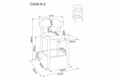 Стул барный Signal Стул барный SIGNAL CAVA H-2 t.253 бежевый арт. CAVAH2BE