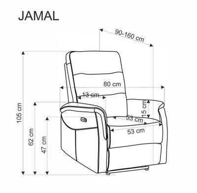 Кресло Halmar Кресло HALMAR JAMAL раскладное, бежевый арт. V-CH-JAMAL-FOT-BEZOWY