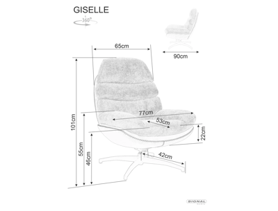 Кресло Signal Кресло SIGNAL GISELLE античный розовый/бежевый/черный мат арт. GISELLERA