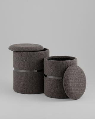 Пуф Stool Group Комплект пуфов Гвейн с ящиком графит рогожка графит арт. УТ000042593