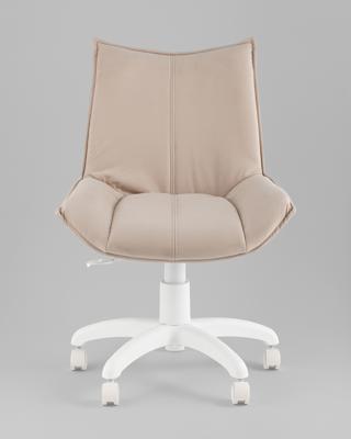 Офисное кресло TopChairs Кресло офисное Осло велюр бежевый, пластик белый арт. УТ000043346