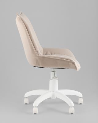 Офисное кресло TopChairs Кресло офисное Осло велюр бежевый, пластик белый арт. УТ000043346