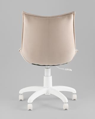 Офисное кресло TopChairs Кресло офисное Осло велюр бежевый, пластик белый арт. УТ000043346