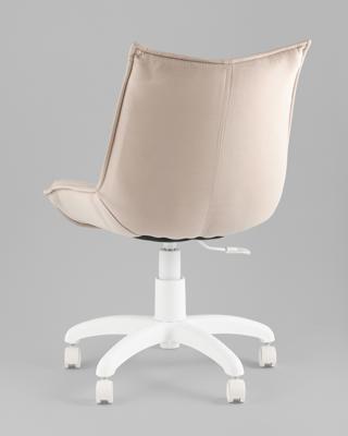 Офисное кресло TopChairs Кресло офисное Осло велюр бежевый, пластик белый арт. УТ000043346