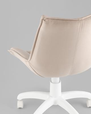 Офисное кресло TopChairs Кресло офисное Осло велюр бежевый, пластик белый арт. УТ000043346