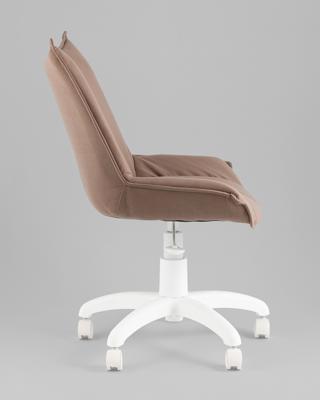 Офисное кресло TopChairs Кресло офисное Осло велюр мокка, пластик белый арт. УТ000043458