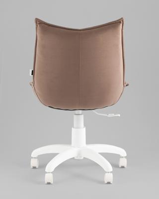 Офисное кресло TopChairs Кресло офисное Осло велюр мокка, пластик белый арт. УТ000043458