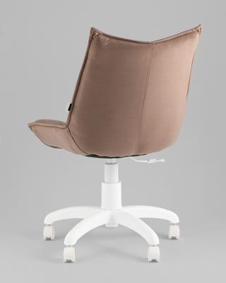 Офисное кресло TopChairs Кресло офисное Осло велюр мокка, пластик белый арт. УТ000043458