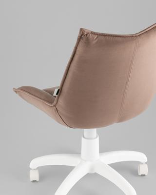 Офисное кресло TopChairs Кресло офисное Осло велюр мокка, пластик белый арт. УТ000043458