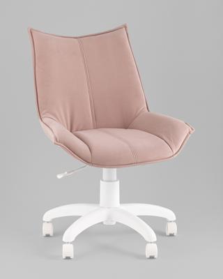 Офисное кресло TopChairs Кресло офисное Осло велюр пыльно-розовый, пластик белый арт. УТ000043348