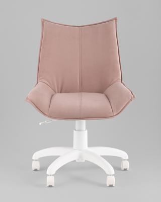 Офисное кресло TopChairs Кресло офисное Осло велюр пыльно-розовый, пластик белый арт. УТ000043348