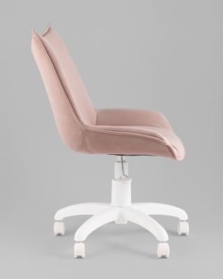 Офисное кресло TopChairs Кресло офисное Осло велюр пыльно-розовый, пластик белый арт. УТ000043348