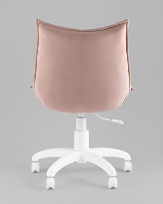Офисное кресло TopChairs Кресло офисное Осло велюр пыльно-розовый, пластик белый арт. УТ000043348
