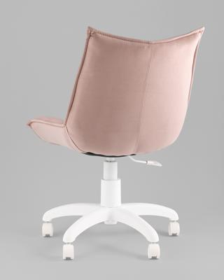 Офисное кресло TopChairs Кресло офисное Осло велюр пыльно-розовый, пластик белый арт. УТ000043348