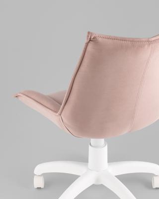 Офисное кресло TopChairs Кресло офисное Осло велюр пыльно-розовый, пластик белый арт. УТ000043348