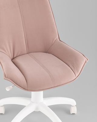 Офисное кресло TopChairs Кресло офисное Осло велюр пыльно-розовый, пластик белый арт. УТ000043348