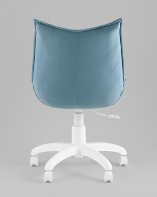 Офисное кресло TopChairs Кресло офисное Осло велюр пыльно-синий, пластик белый арт. УТ000043350