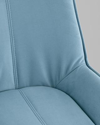 Офисное кресло TopChairs Кресло офисное Осло велюр пыльно-синий, пластик белый арт. УТ000043350