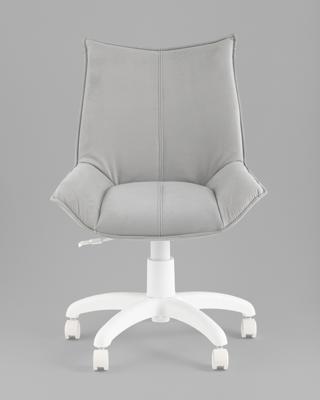 Офисное кресло TopChairs Кресло офисное Осло велюр светло-серый, пластик белый арт. УТ000043347